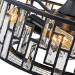 Load image into Gallery viewer, Farmhouse Black Round Crystal Lantern Light Ceiling Fan
