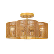 Load image into Gallery viewer, Farmhouse Coastal Woven Rope Quatrefoil Scalloped Ceiling Light
