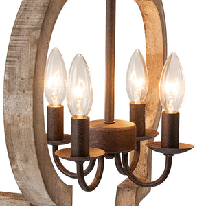 Farmhouse Rustic Round Lantern Pendant Light