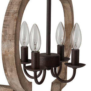 Farmhouse Rustic Round Lantern Pendant Light