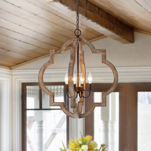 Farmhouse Rustic Round Lantern Pendant Light