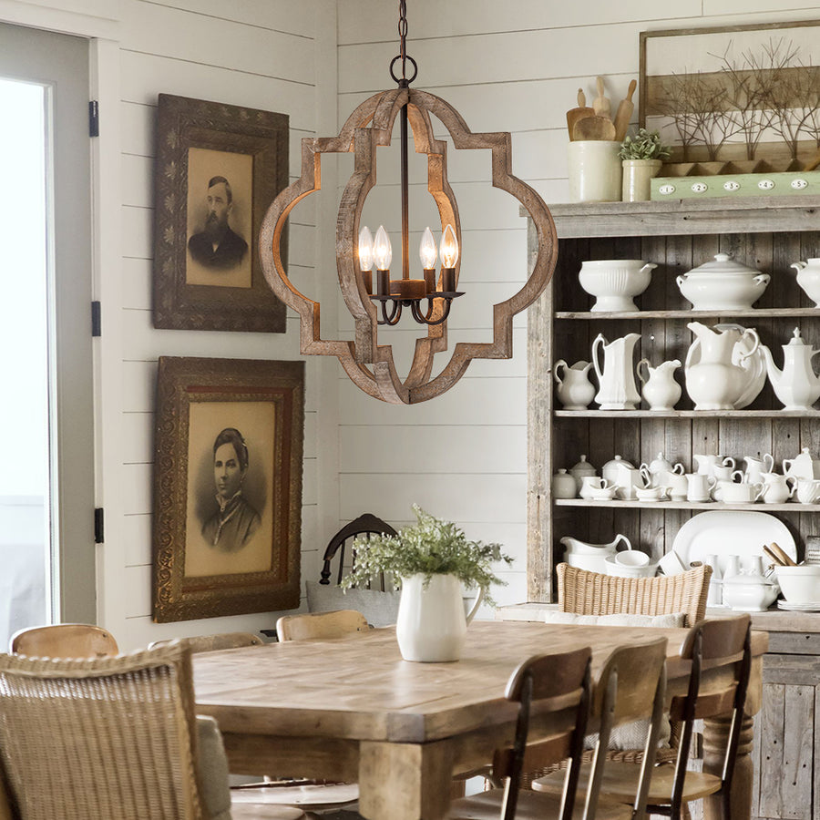 Farmhouse Rustic Round Lantern Pendant Light