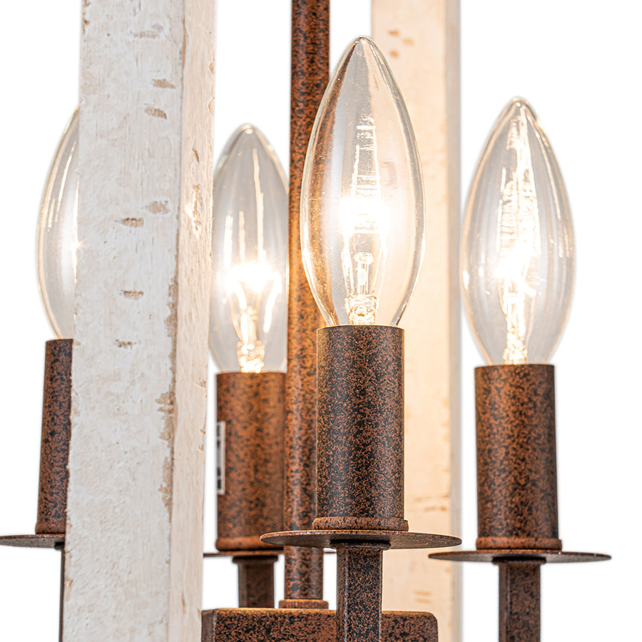 Farmhouse Wood Cylinder Drum Pendant Light