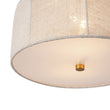 Load image into Gallery viewer, French Country Beige Linen Pleated Drum Cage Semi Flush
