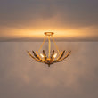Load image into Gallery viewer, French Country Gilde Gold Metal Botanical Cage Ceiling Light
