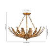 Load image into Gallery viewer, French Country Gilde Gold Metal Botanical Cage Ceiling Light
