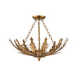 Load image into Gallery viewer, French Country Gilde Gold Metal Botanical Cage Ceiling Light
