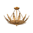 Load image into Gallery viewer, French Country Gilde Gold Metal Botanical Cage Ceiling Light

