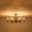 Load image into Gallery viewer, French Farmhouse Aged Bronze Candle Style Dual Mount Chandelier

