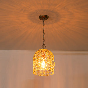 French Farmhouse Crystal Lantern Pendant Light