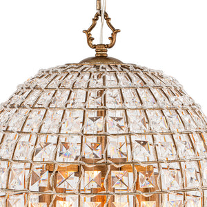 French Farmhouse Crystal Lantern Pendant Light