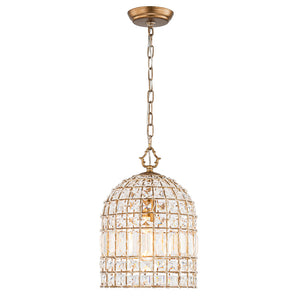 French Farmhouse Crystal Lantern Pendant Light