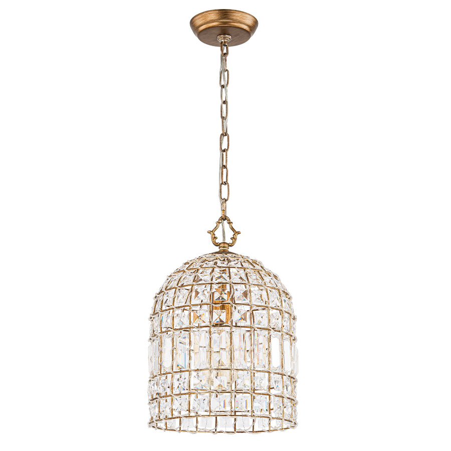 French Farmhouse Crystal Lantern Pendant Light