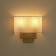 Load image into Gallery viewer, Vintage 2-Light Fabric Square Brass Wall Lamp
