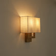 Load image into Gallery viewer, Vintage 2-Light Fabric Square Brass Wall Lamp
