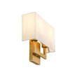 Load image into Gallery viewer, Vintage 2-Light Fabric Square Brass Wall Lamp
