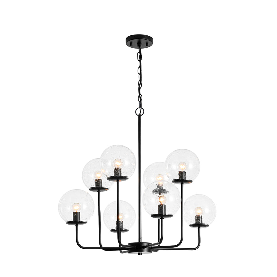 Funky Clear Seeded Glass Globe Tired Bubble Chandelier