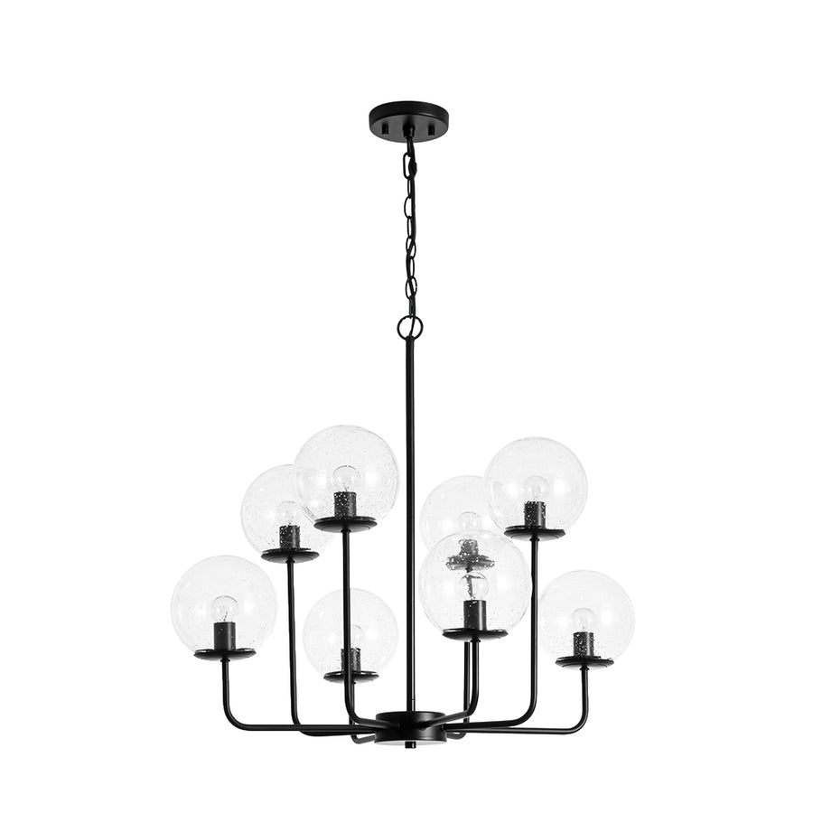 Funky Clear Seeded Glass Globe Tired Bubble Chandelier