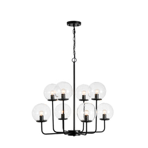 Funky Clear Seeded Glass Globe Tired Bubble Chandelier