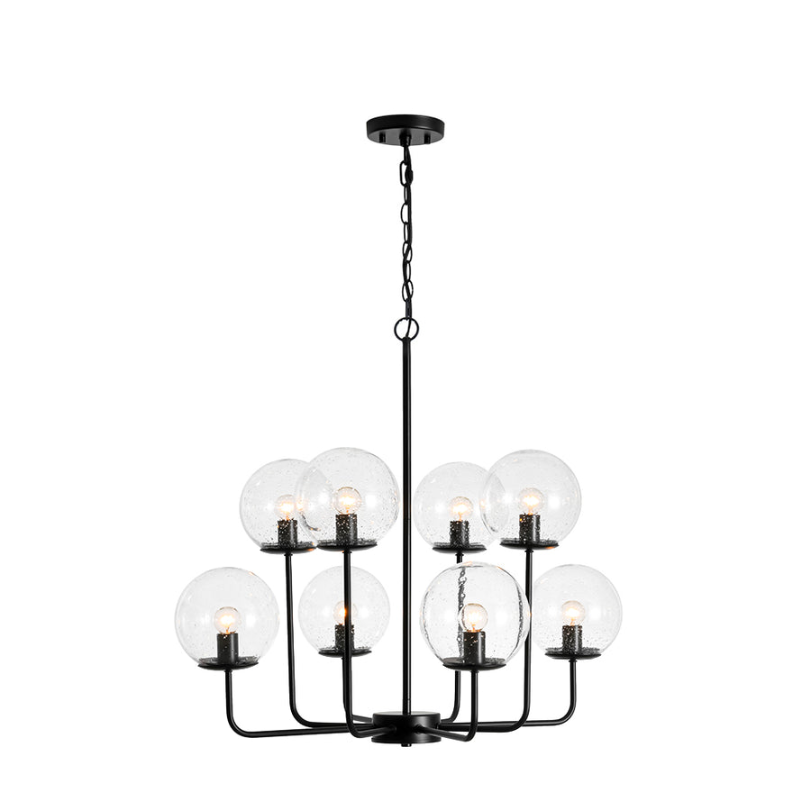 Funky Clear Seeded Glass Globe Tired Bubble Chandelier