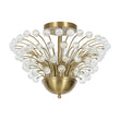 Load image into Gallery viewer, Glam 4-Light Brass Faceted Crystal Sunburst Flush Mount
