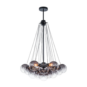 Cluster Colored Tinted Glass Globe Bubble Chandelier
