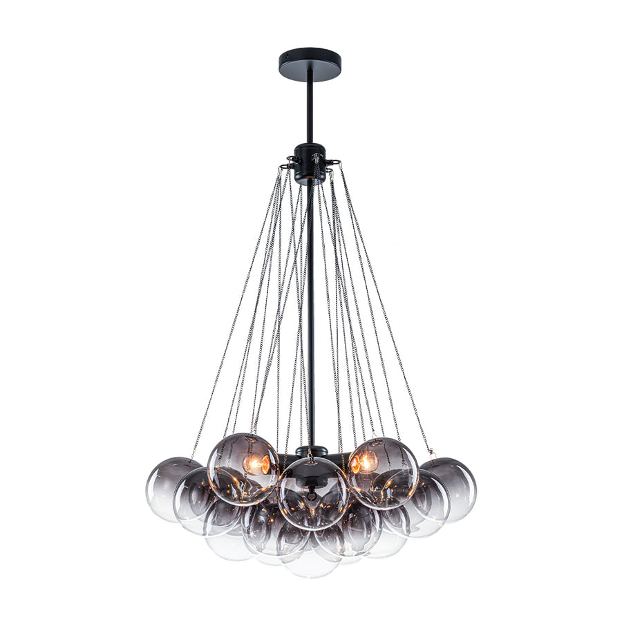 Cluster Colored Tinted Glass Globe Bubble Chandelier