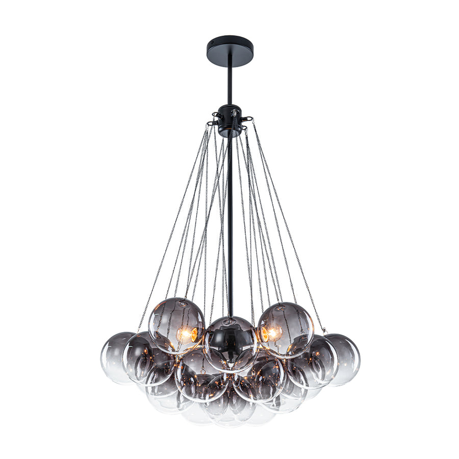 Cluster Colored Tinted Glass Globe Bubble Chandelier