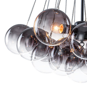 Cluster Colored Tinted Glass Globe Bubble Chandelier