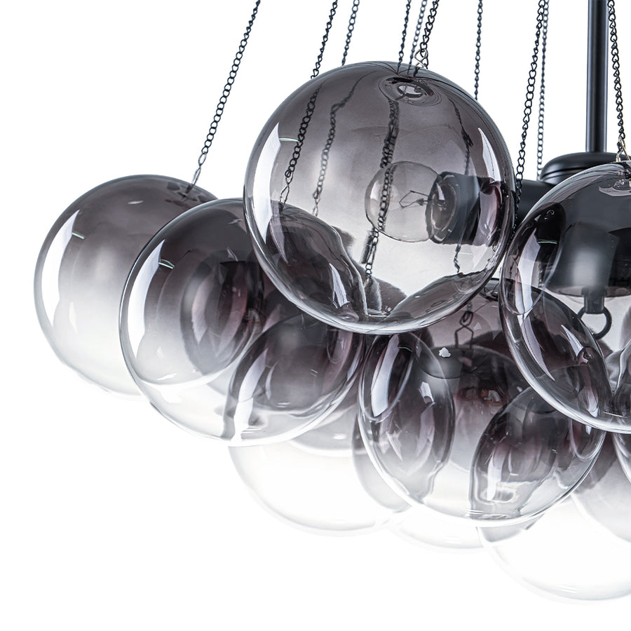 Cluster Colored Tinted Glass Globe Bubble Chandelier