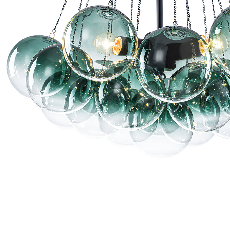 Cluster Colored Tinted Glass Globe Bubble Chandelier
