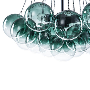 Cluster Colored Tinted Glass Globe Bubble Chandelier
