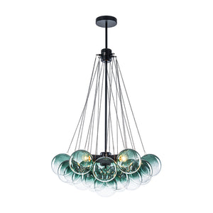 Cluster Colored Tinted Glass Globe Bubble Chandelier