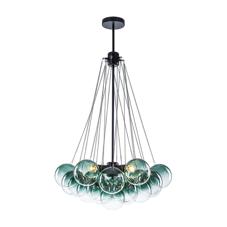 Cluster Colored Tinted Glass Globe Bubble Chandelier