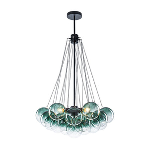 Cluster Colored Tinted Glass Globe Bubble Chandelier