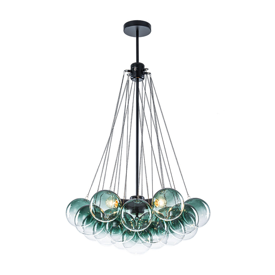 Cluster Colored Tinted Glass Globe Bubble Chandelier