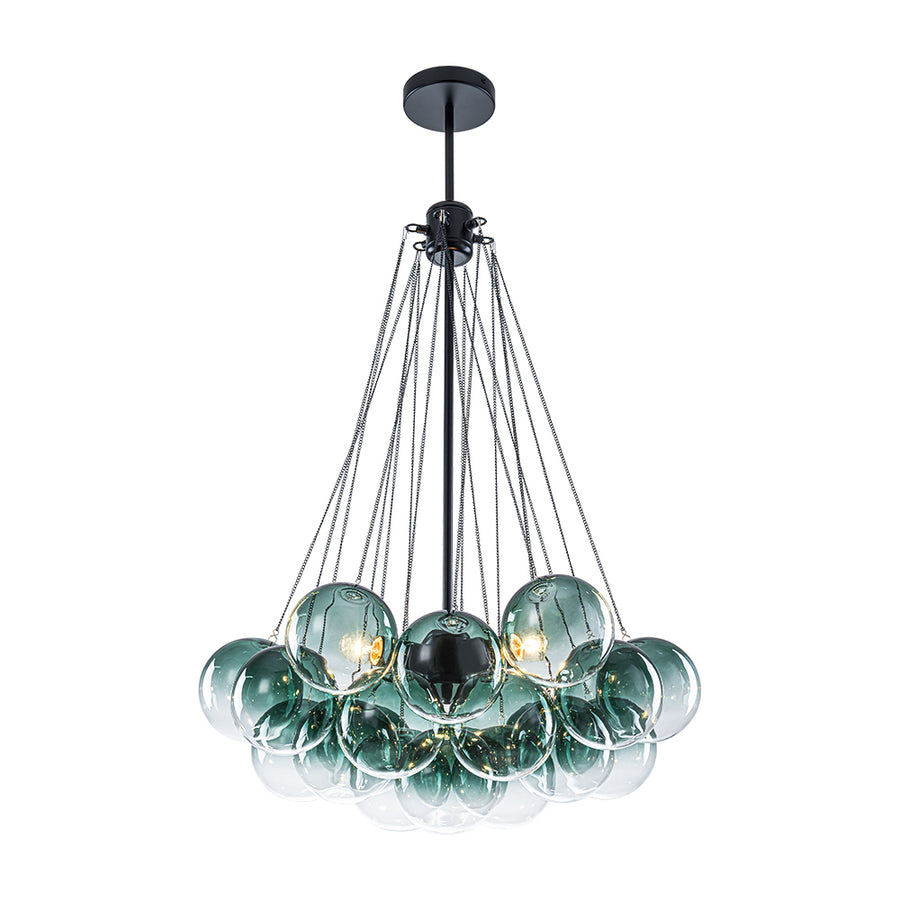 Cluster Colored Tinted Glass Globe Bubble Chandelier