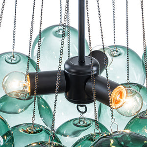 Cluster Colored Tinted Glass Globe Bubble Chandelier
