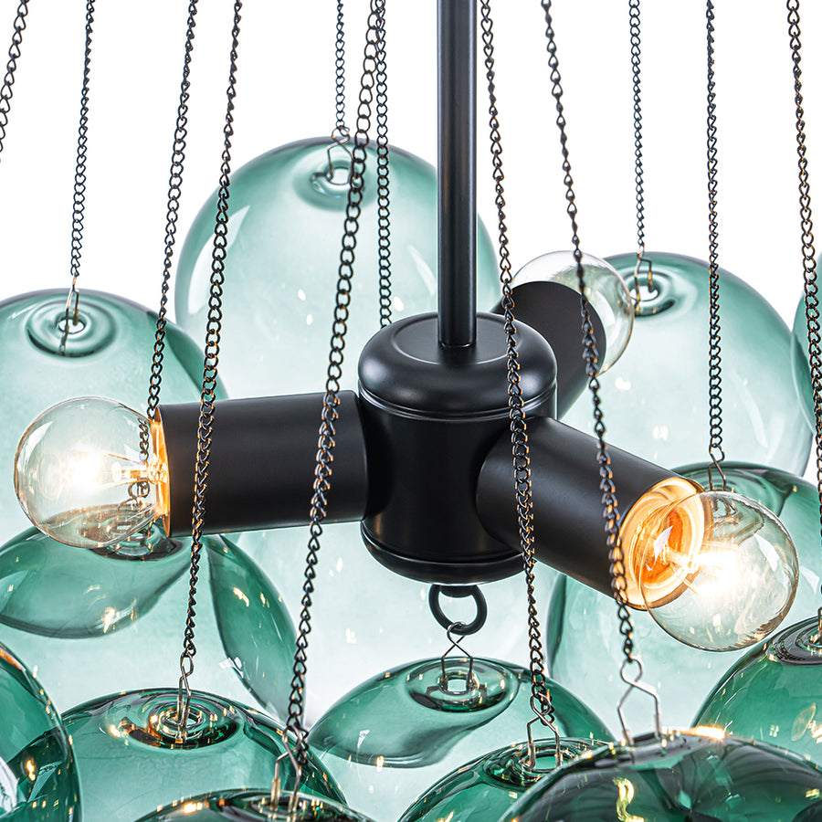 Cluster Colored Tinted Glass Globe Bubble Chandelier