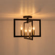 Load image into Gallery viewer, Industrial 4-Light Iron Square Lantern Semi Flush Mount
