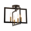 Load image into Gallery viewer, Industrial 4-Light Iron Square Lantern Semi Flush Mount
