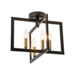 Load image into Gallery viewer, Industrial 4-Light Iron Square Lantern Semi Flush Mount
