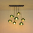 Load image into Gallery viewer, Lake House Green Glass Globe Bubble Linear Island Pendant
