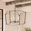 Load image into Gallery viewer, Vintage 5-Light Candle Arched Square Cage Chandelier

