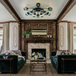 Load image into Gallery viewer, Mid-Century 12-Light Sputnik Blue Glass Globe Ceiling Light

