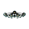 Load image into Gallery viewer, Mid-Century 12-Light Sputnik Blue Glass Globe Ceiling Light
