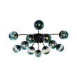 Load image into Gallery viewer, Mid-Century 12-Light Sputnik Blue Glass Globe Ceiling Light
