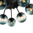 Load image into Gallery viewer, Mid-Century 12-Light Sputnik Blue Glass Globe Ceiling Light
