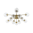Load image into Gallery viewer, Mid-Century 12-Light Sputnik Fluted Glass Bubble Semi Flush
