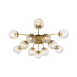 Load image into Gallery viewer, Mid-Century 12-Light Sputnik Fluted Glass Bubble Semi Flush
